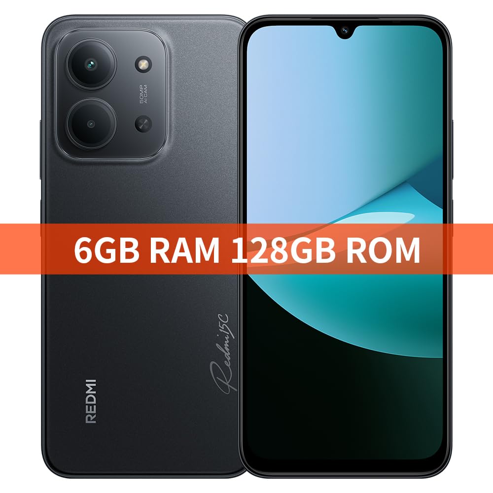 XIAOMI Redmi 15C 4G Smartphone, 6 GB + 128 GB, Blu, Fotocamera 50 MP, Display 6,9” 120 Hz, Ricarica Veloce 33 W, MediaTek Helio G81-Ultra, Batteria 6000 MAh, HyperOS 2, Caricabatterie Incluso