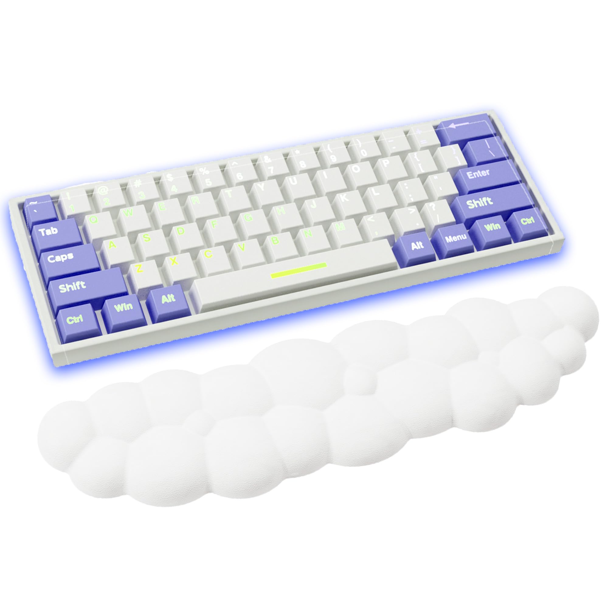 YSKMZKKKeyboard Cloud Wrist Rest, Soft Leather Cloud Palm Rest, Ergonomically Designed Computer Palm Support, Relieve Wrist and Arm Pain, for Gaming Desk/Computer/Laptop/Mac(White)