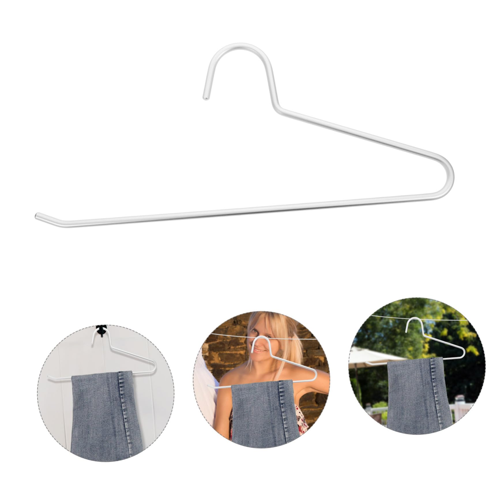 UKCOCO 10pezzi Grucce Per Pantaloni in Robuste e Compatte Grucce Aperte Per Jeans e Guardaroba Organizer Per Pantaloni e Cappotti Antiscivolo