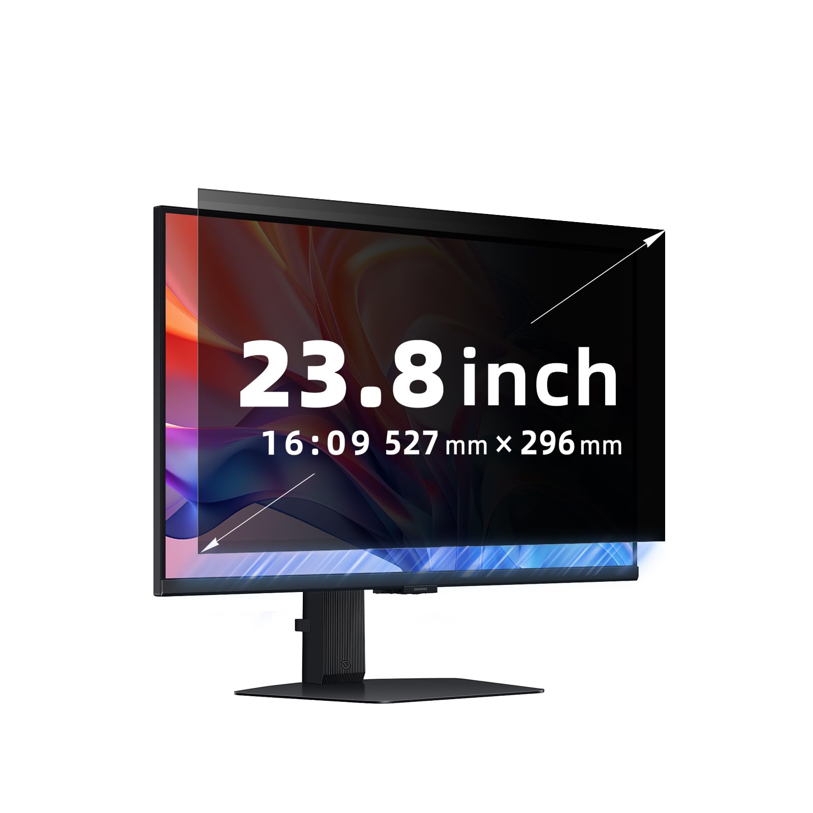 23.8 Pollici 16:9 Nanoadsorbimento Filtro Privacy Premium, Rimovibile Anti Luce Blu/Antiriflesso/Anti UV, Pellicola de Protezione per 23.8" Monitor/Laptop Computer