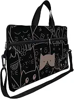 Case Capa Maleta Premium Para Notebook Laptop de 15,6 com Alça de Mão Alça de Ombro e Zíper Lateral - Gatinhos Pattern