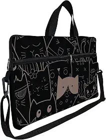 Case Capa Maleta Premium Para Notebook Laptop de 15,6 com Alça de Mão Alça de Ombro e Zíper Lateral - Gatinhos Pattern