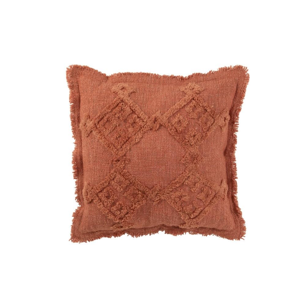 Coussin coton FRAGA terracotta, un textile haut de gamme aux motifs ethniques