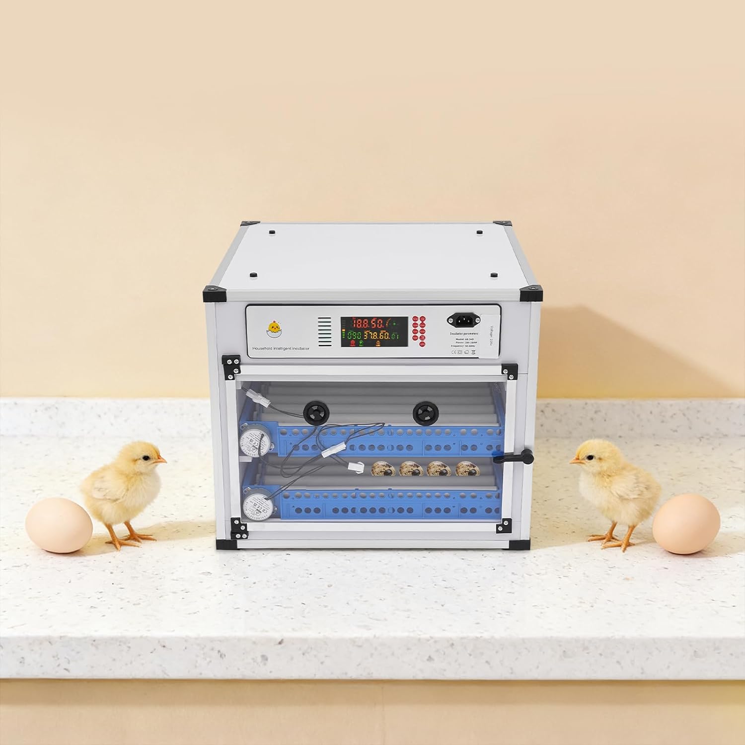 136 Eggs Incubator with Automatic Temperature Control, WiFi Smart Incubators for Hatching Eggs, Large Capacity Poultry Hatching Machine for Home Farm, US Plug, White