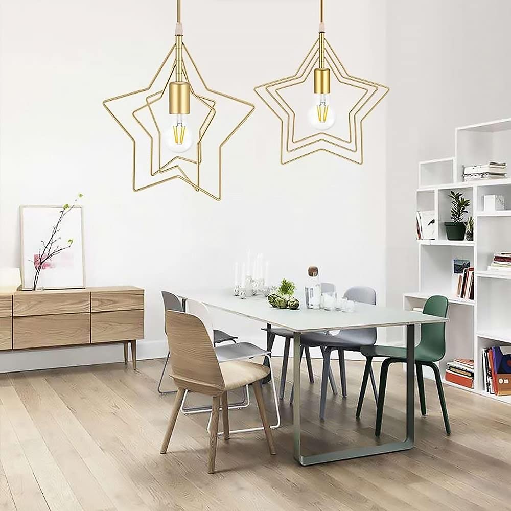 Amazon.co.jp : ペンダントライト 3灯 星 吊り下げ照明 LED電球付き