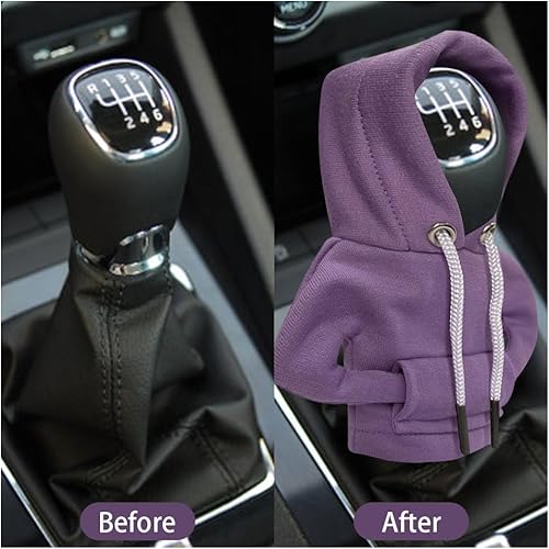 Miniatura 4 de Funda para palanca de cambios de automóvil, sudadera con capucha de moda, perilla de palanca de cambios cálida para invierno, camisa de suéter,