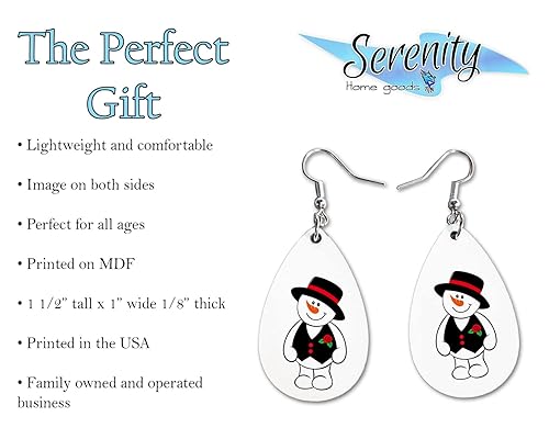 Miniatura 26 de Adorable Snoman Dangle Earrings Set Lightweigh Christmas Winter Jewelry Jewelry Earings Double Sided Print
