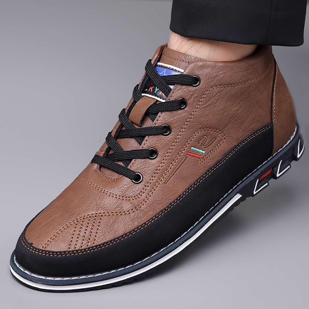 Men's Casual Dress Boots Motorcycle Boots Plus Size Ankle Boots Lace Up Fashion Leather Boots Business Wedding Party Shoes