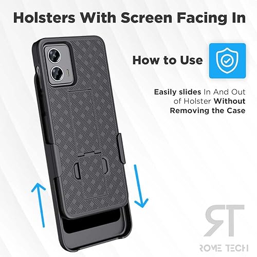 Miniatura 4 de Rome Tech Funda con clip para cinturón para Motorola Moto G de 6.5 pulgadas (2023) - Combo de funda resistente - Funda resistente con soporte