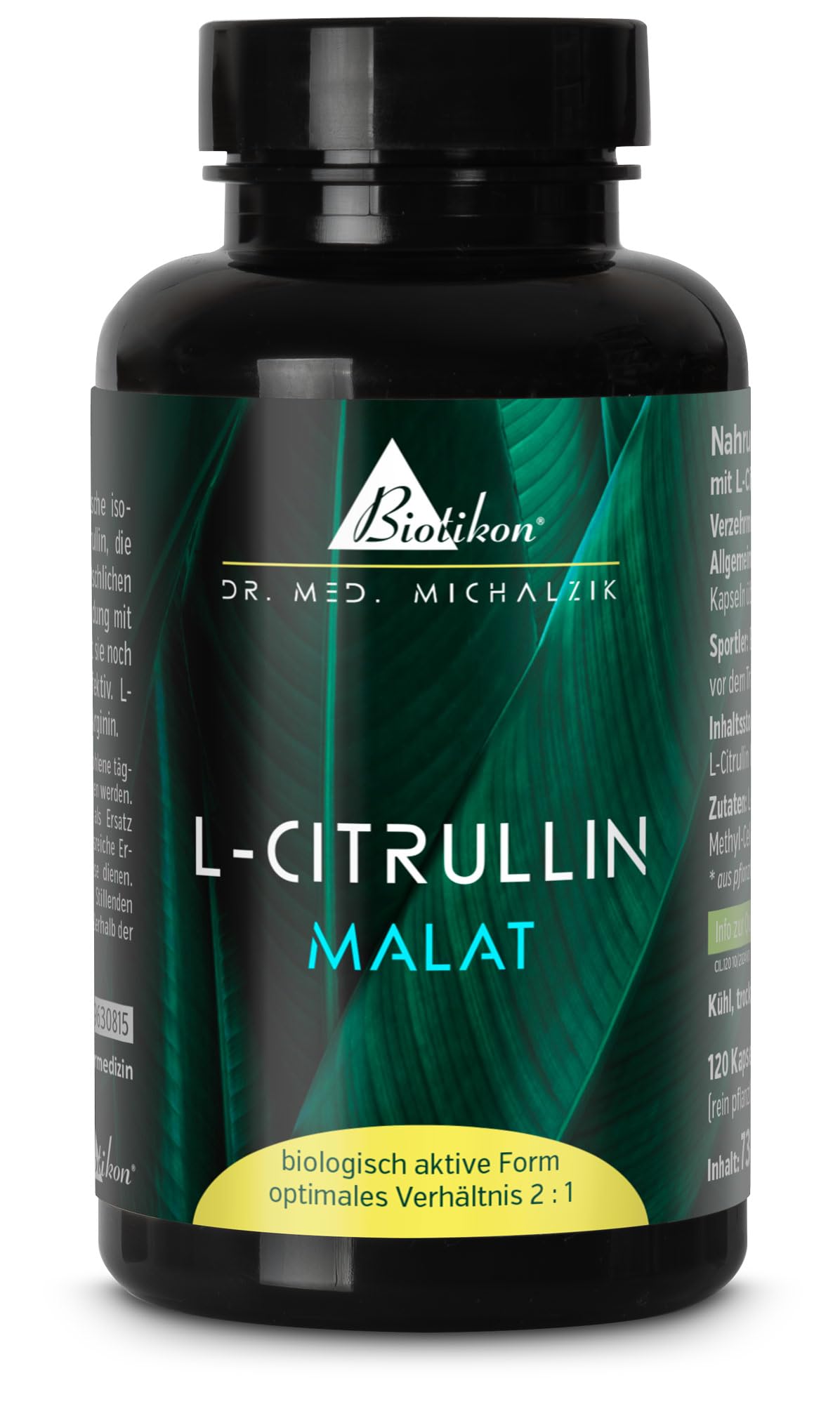 L-Citrullin Malat Kapseln nach Dr. med. Michalzik ohne Zusatzstoffe von BIOTIKON®