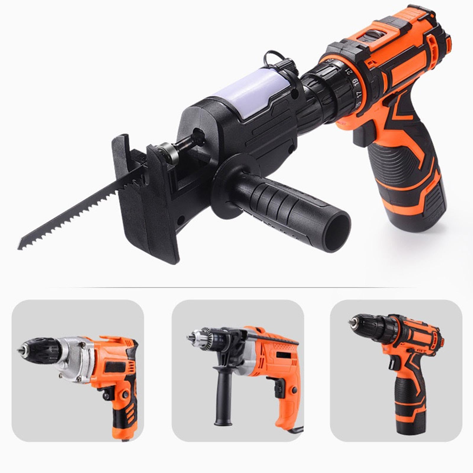 Adaptateur De Scie Alternative Pour Perceuse électrique Rapidement Modifiée En Scie Sauteuse électrique Avec Lame De Scie, Perceuse électrique, Convertisseur De Tronçonneuse (ensemble Bleu