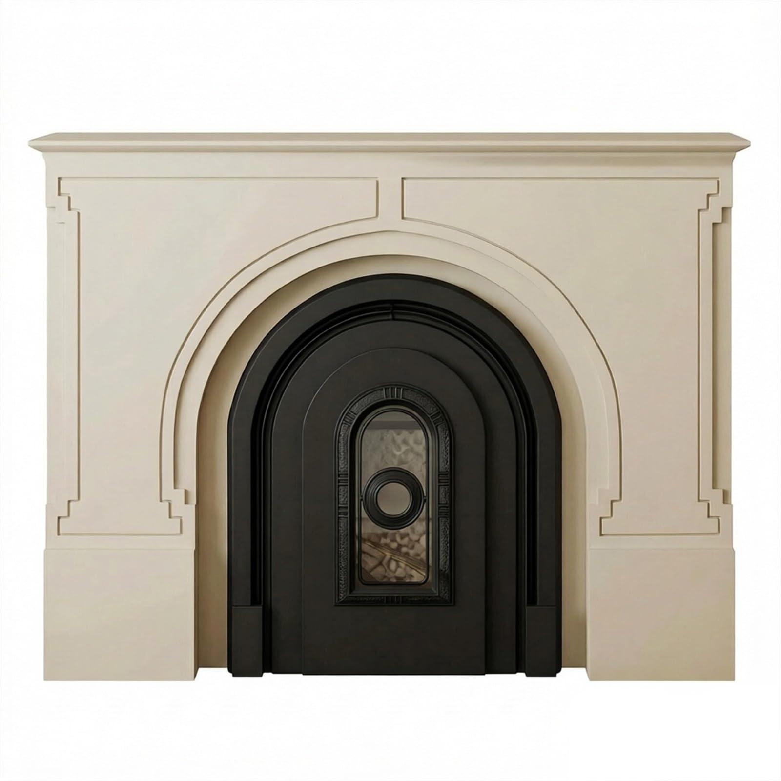 Mantels Surrounds Arched Fireplace Mantel Surround Solid Wood Decorative Freestanding Decorated Frame