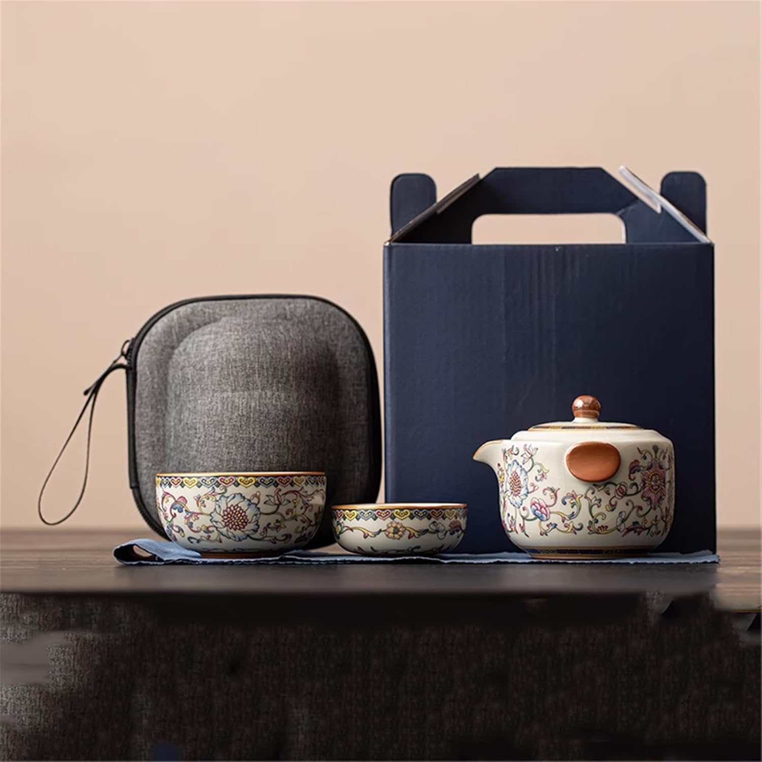 Travel Tea Set, Portable 1-Person Tea Cup Pot-set1