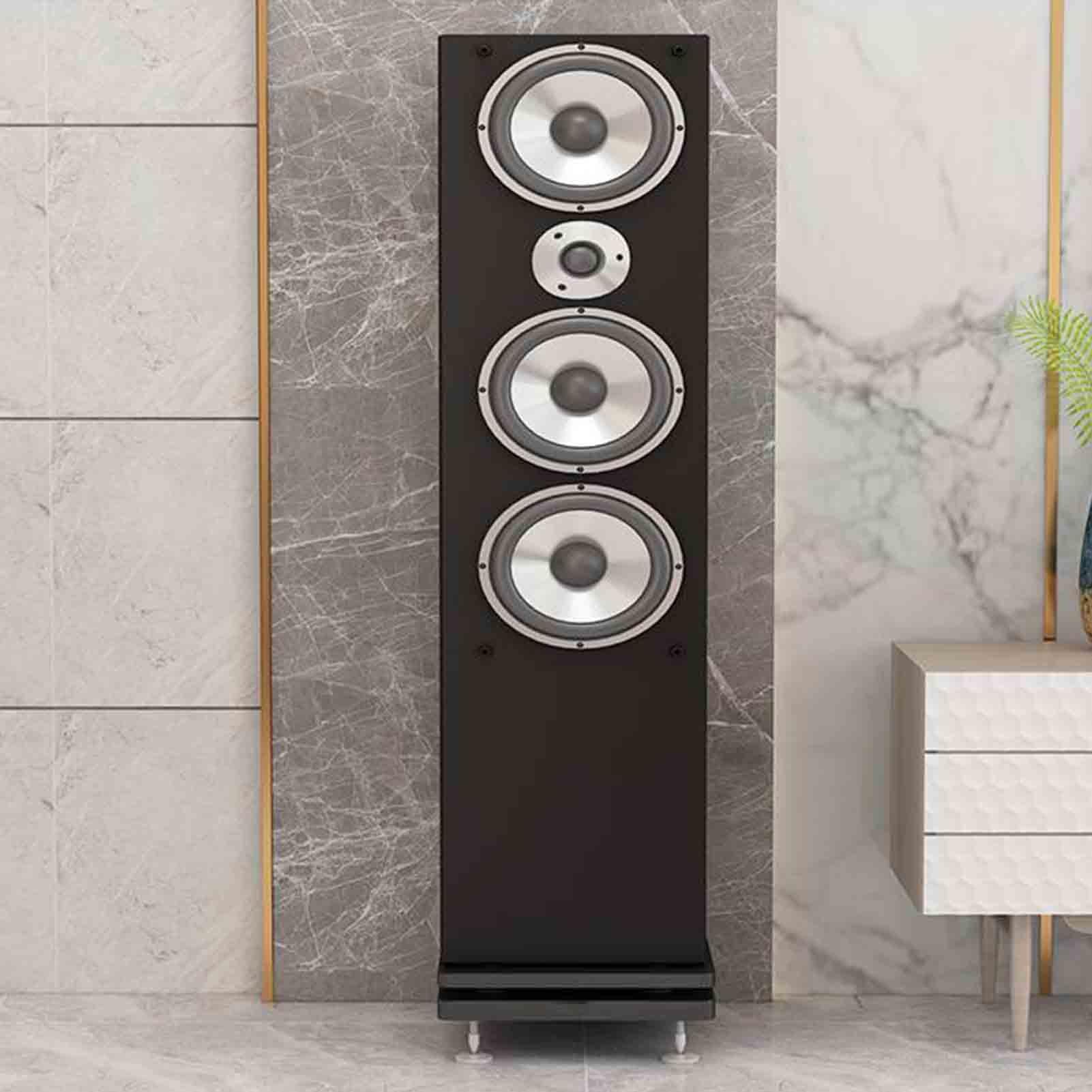 Wielofunkcyjna taca głośnikowa tłumiące wibracje nóżki stereo subwoofer podkładki tłumiące wibracje podwójny stojak audio do ochrony sprzętu audio, aby wspierać stabilny, bezpieczny i trwały, lekki