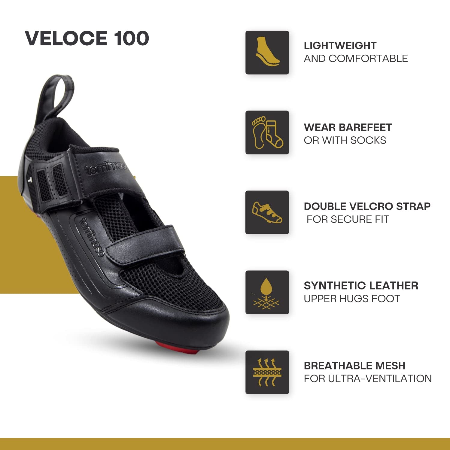 Tommaso Veloce II Cycling Shoes - Ride in Style - Peloton Shoes Triathlon Road Bike Indoor Cycling Men Women Compatible with Look Delta SPD SPD-SL Cleats White Black