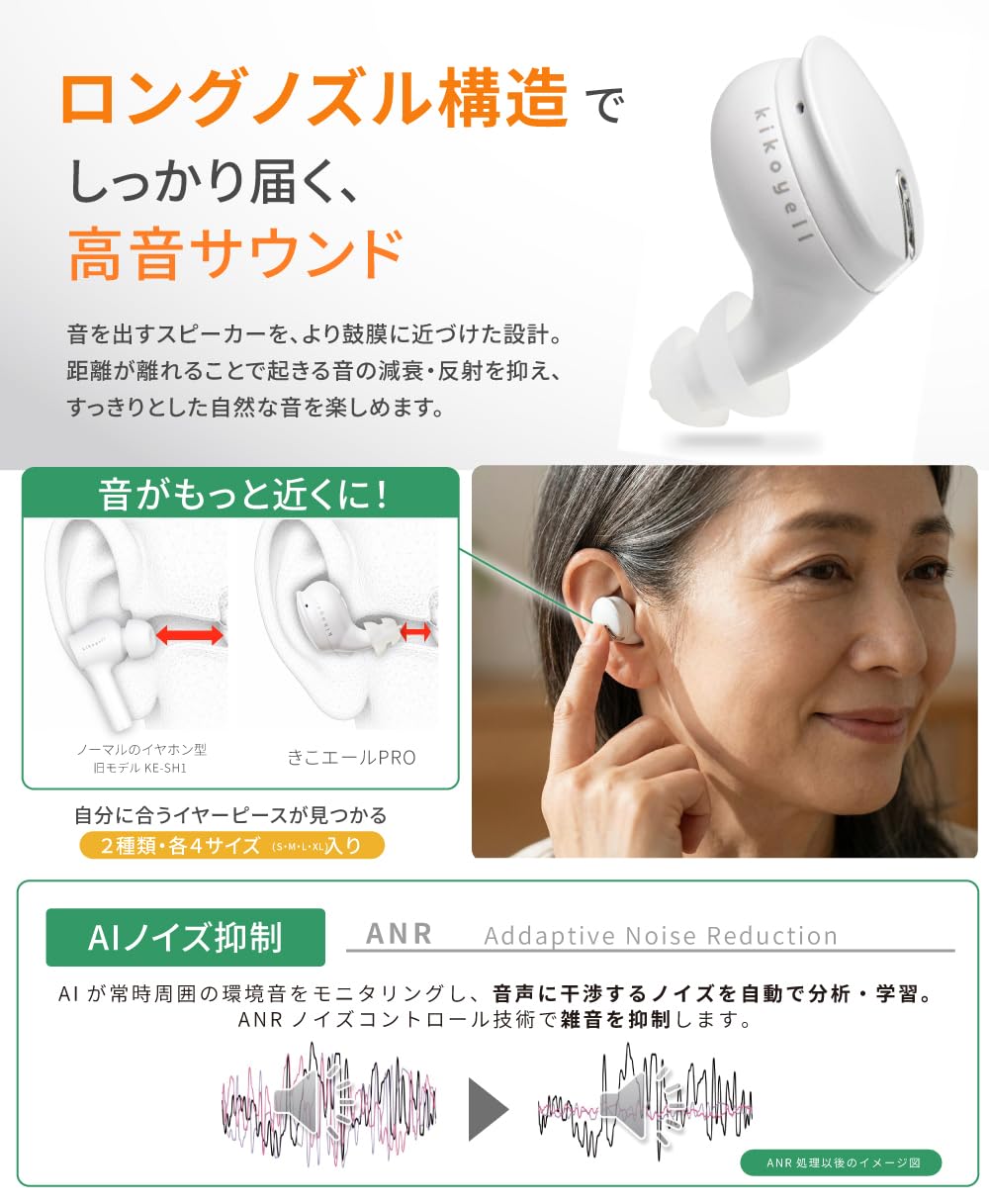 Amazon.co.jp: 【VGP 2026 SUMMER 金賞】きこエールPRO 集音器 しゅう