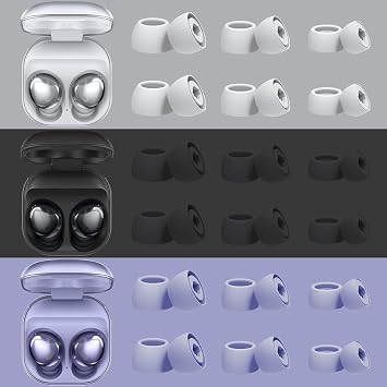 Samsung Galaxy Buds Pro Kulaklık için 6 Çift Yedek Kulaklık Ucu, Silikon Uçlu Kulaklık Ucu Seti, L/M/S Kulak Tıkacı Yedek Aksesuarları-Siyah