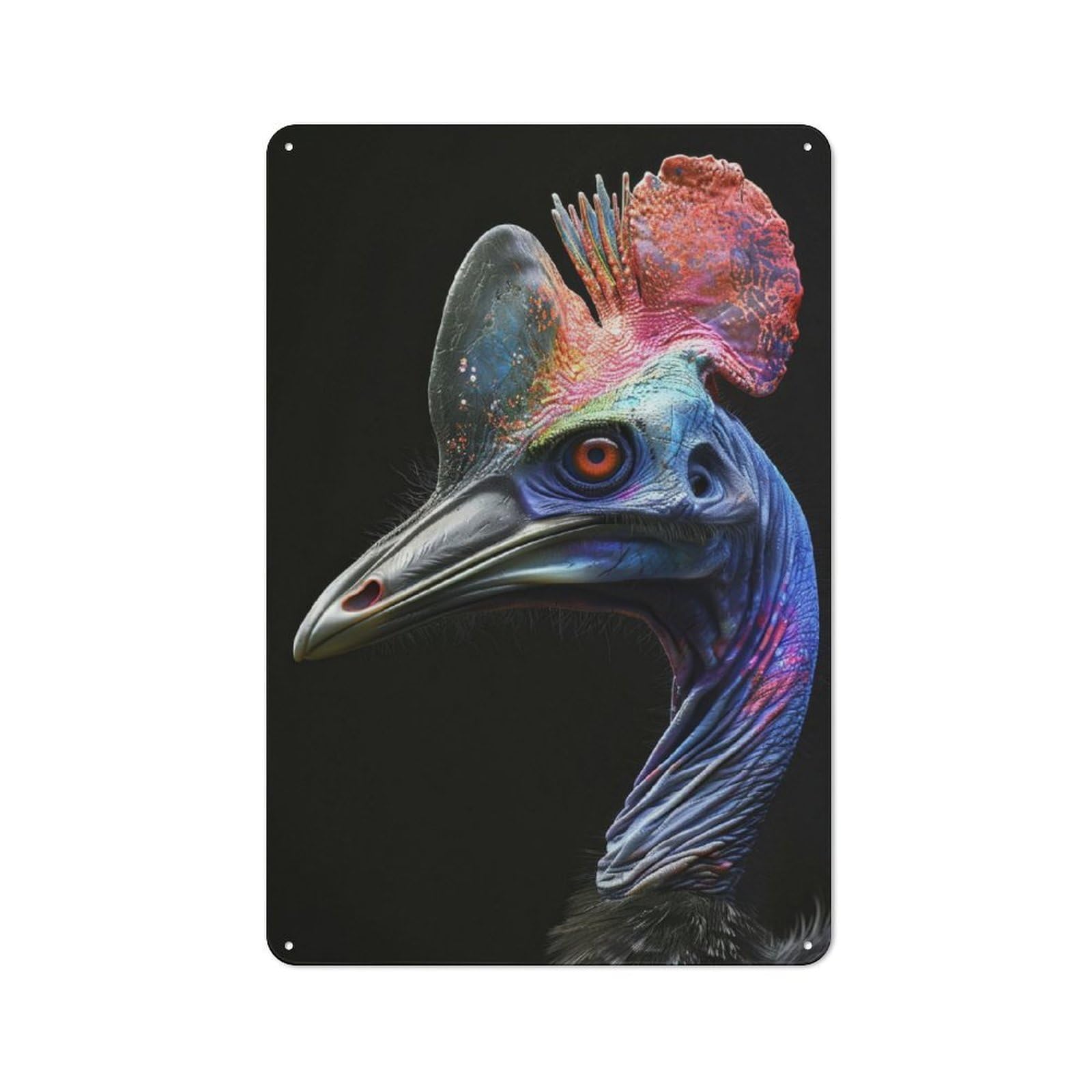 Junmoney Cassowary For Kitchen Or Home Bar, Retro-Style Metal Sign 30X20cm, For Cooler-Month Interiors With Retro Character