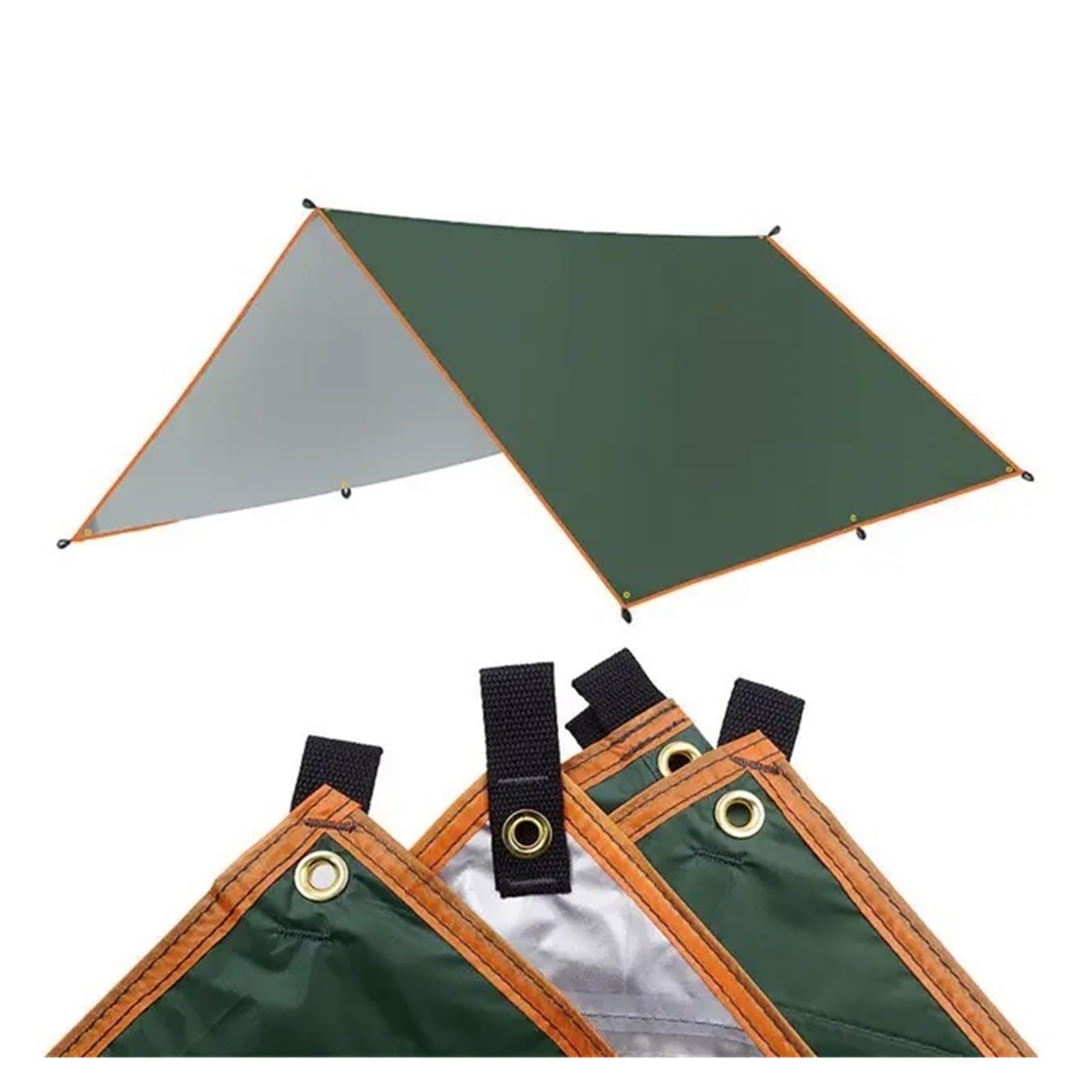 Tent tarp 5x3m 4x3m 3x3meters Waterproof Tarp Tent Shade Ultralight Garden Canopy Sunshade Outdoor Camping Awning Tourist Beach Sun Shelter 4x4(Green,3X3meter)