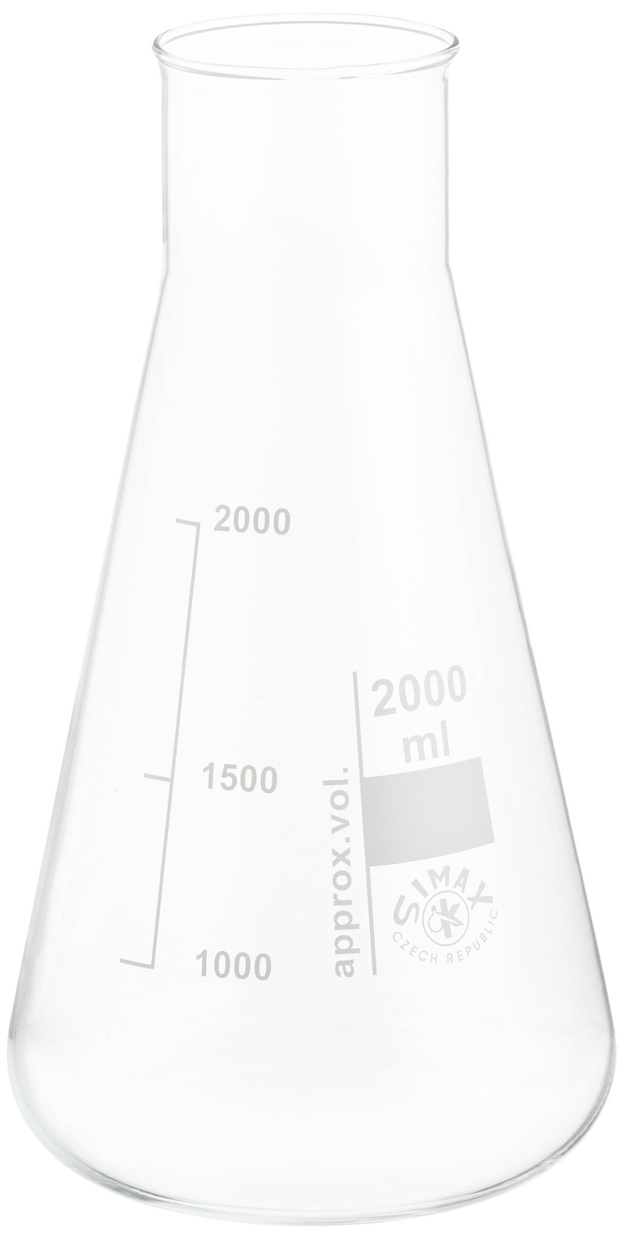 neoLab E-1065 Erlenmeyer szeroka szyjka, Simax 2000 ml (opakowanie 6 szt.)