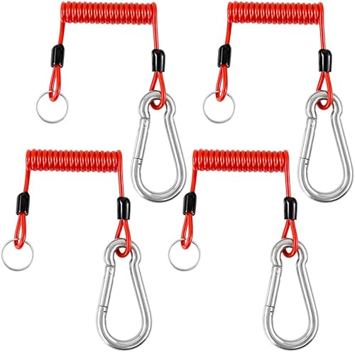 Cable de separación para remolque con mosquetón de acero inoxidable de 6 pies, cable de freno de remolque resistente, alambre en espiral con clip