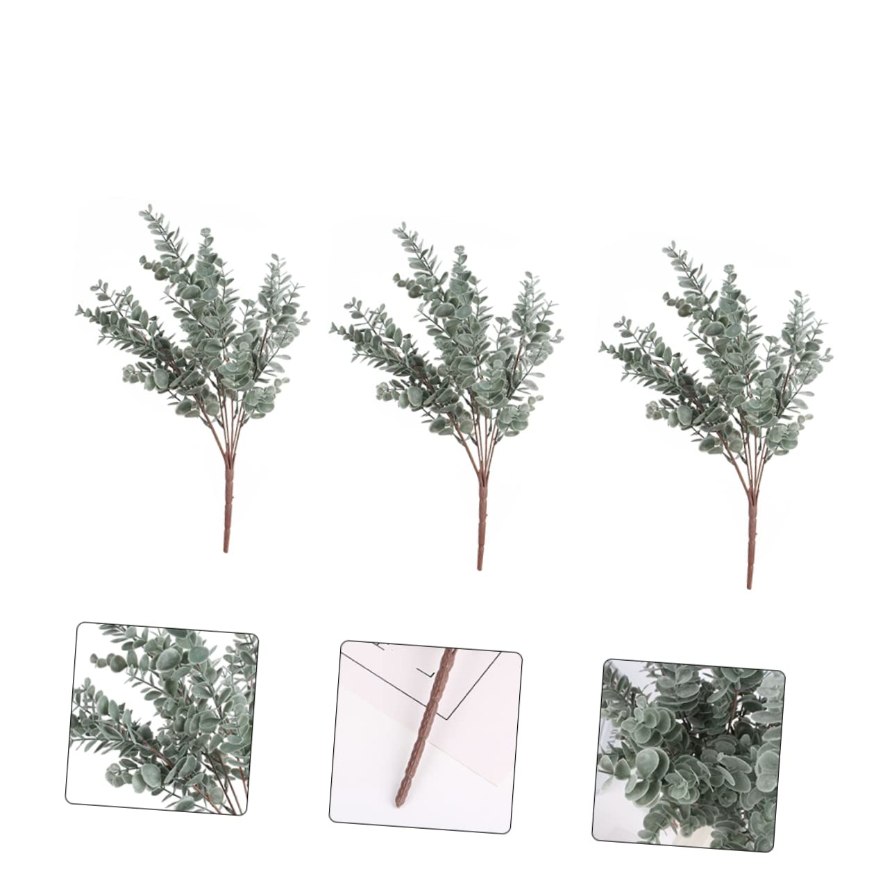 Alipis 9 Pz Foglie di eucalipto simulate falso eucalipto plettri di foglie artificiali piante artificiali fake plants plettri artificiali di foglie di finto plastica