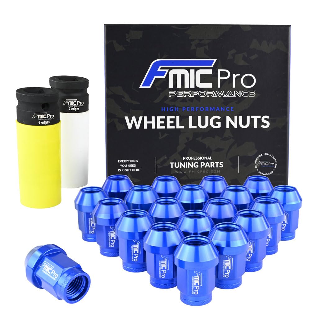 FMIC.EU PERFORMANCE Aluminiowe nakrętki do kół FMIC.Pro M14x1,5 niebieskie 20 sztuk stożkowe wtykane