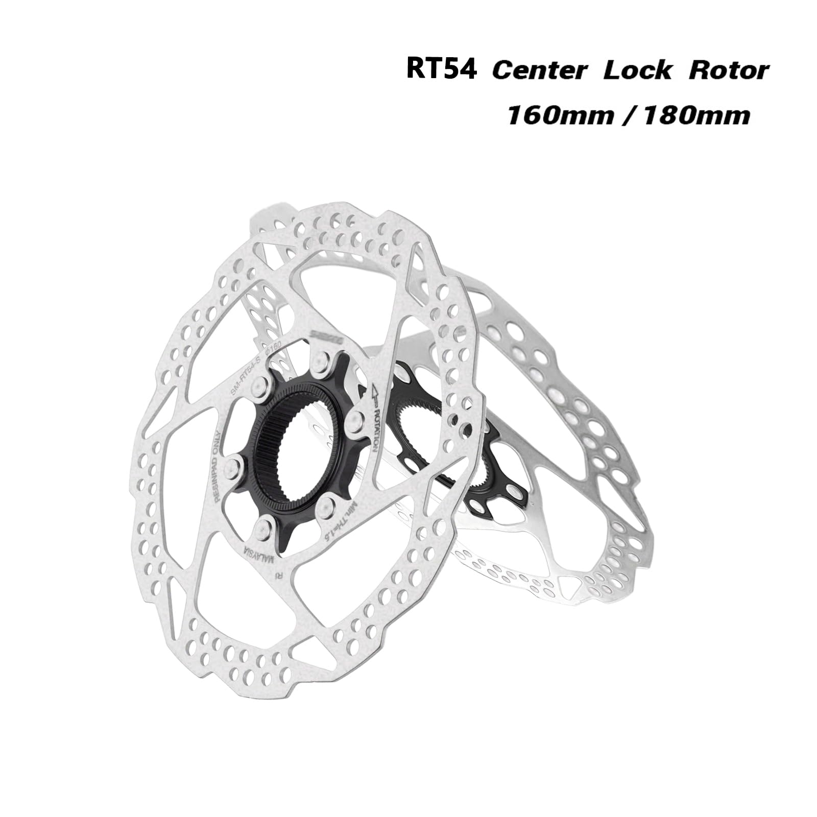 Fahrrad-Centerlock-Bremsrotor, kompatibel mit Shimano SM-RT54 180mm Bremsscheibe, leichter Edelstahl, verformungssicher und geräuscharm, geeignet für Rennräder, Mountainbikes, BMX, MTB