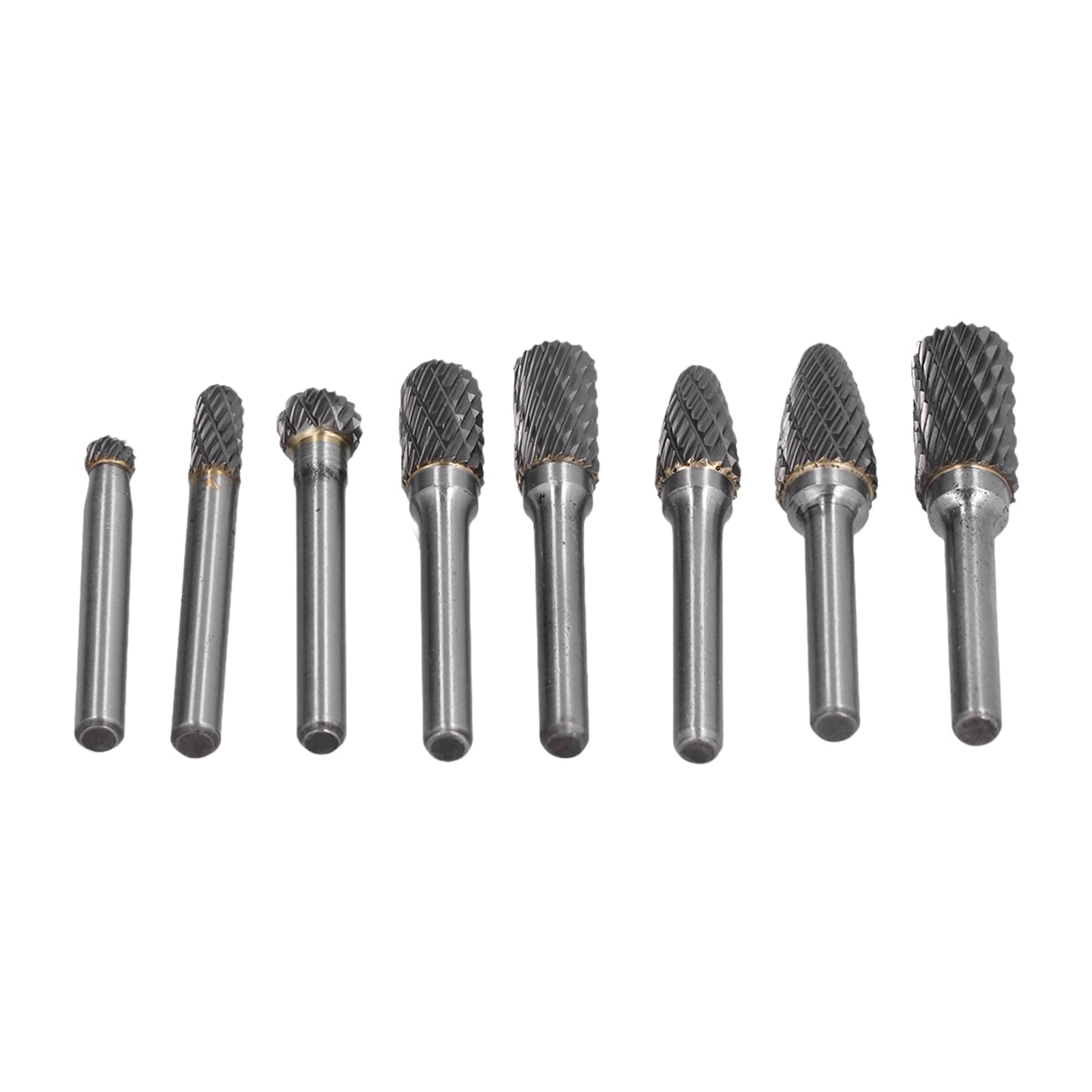 8 Piezas de Fresas de carburo de tungsteno, Juego de limas rotativas de carburo, Fresa rotativa de 6 mm de diámetro para Tallado de Madera y Trabajo en Metal, Incluye Caja de