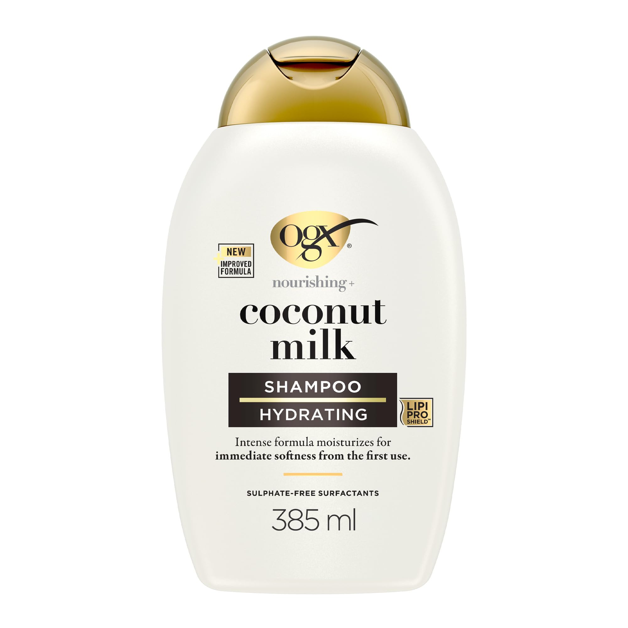 OGX Shampoo Nourishing + Coconut Milk idratante con Latte e Olio di Cocco, Shampoo capelli secchi con effetto districante per capelli morbidi, luminosi e sani, 385 ml