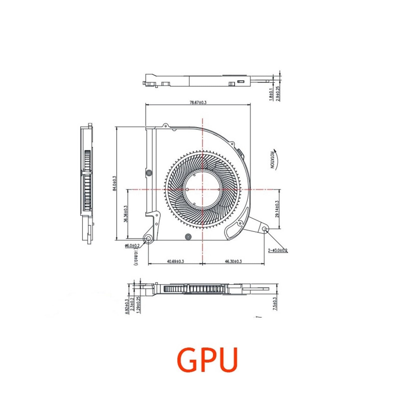 tianwandong Laptop CPU GPU Cooling Fan PLB07010S12HH DC12V 0.50A 4Pin for 5G 15P 17G XC XB RX7G(CPU FAN)