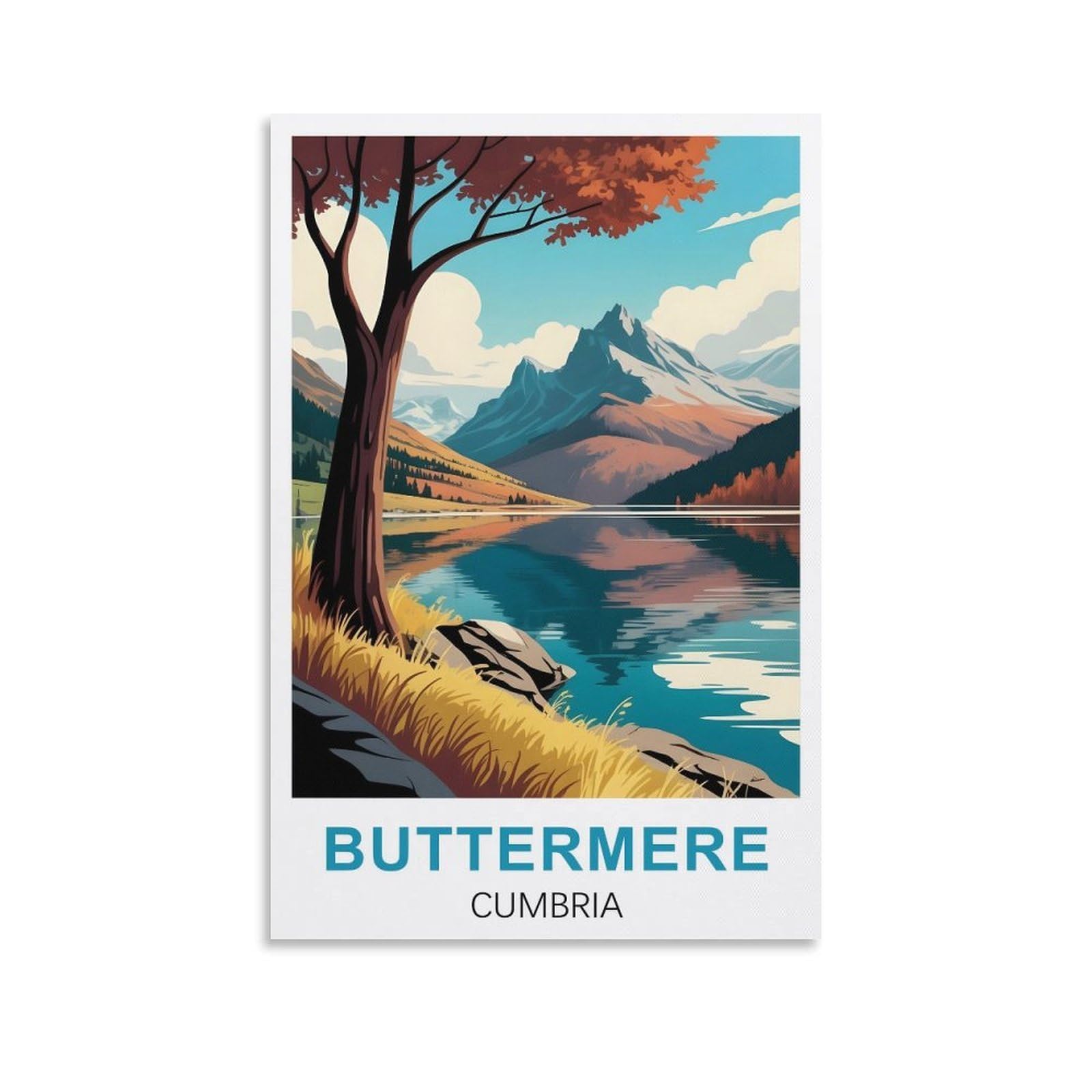 EZMLFA 5D Diamond Art Kits for Beginner,Buttermere Cumbria,Diamond Art House DIY Diamond Art Kits for Home Wall Decor 50x60cm