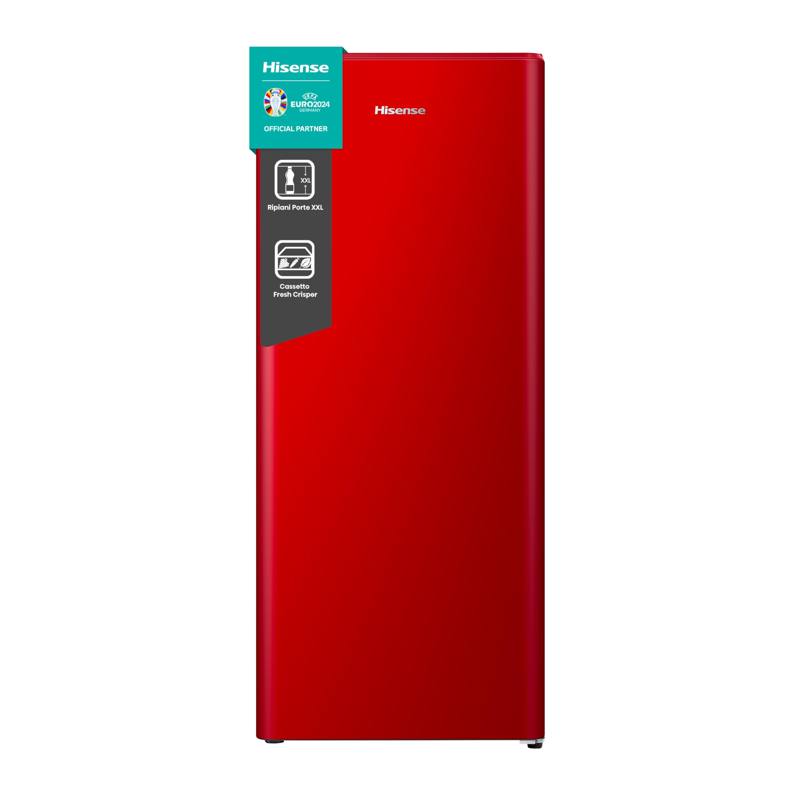 Hisense MUR52169RE Frigorifero Monoporta Comscomparto Congelatore, 165 L, Rosso Classe E 165 litri Rosso