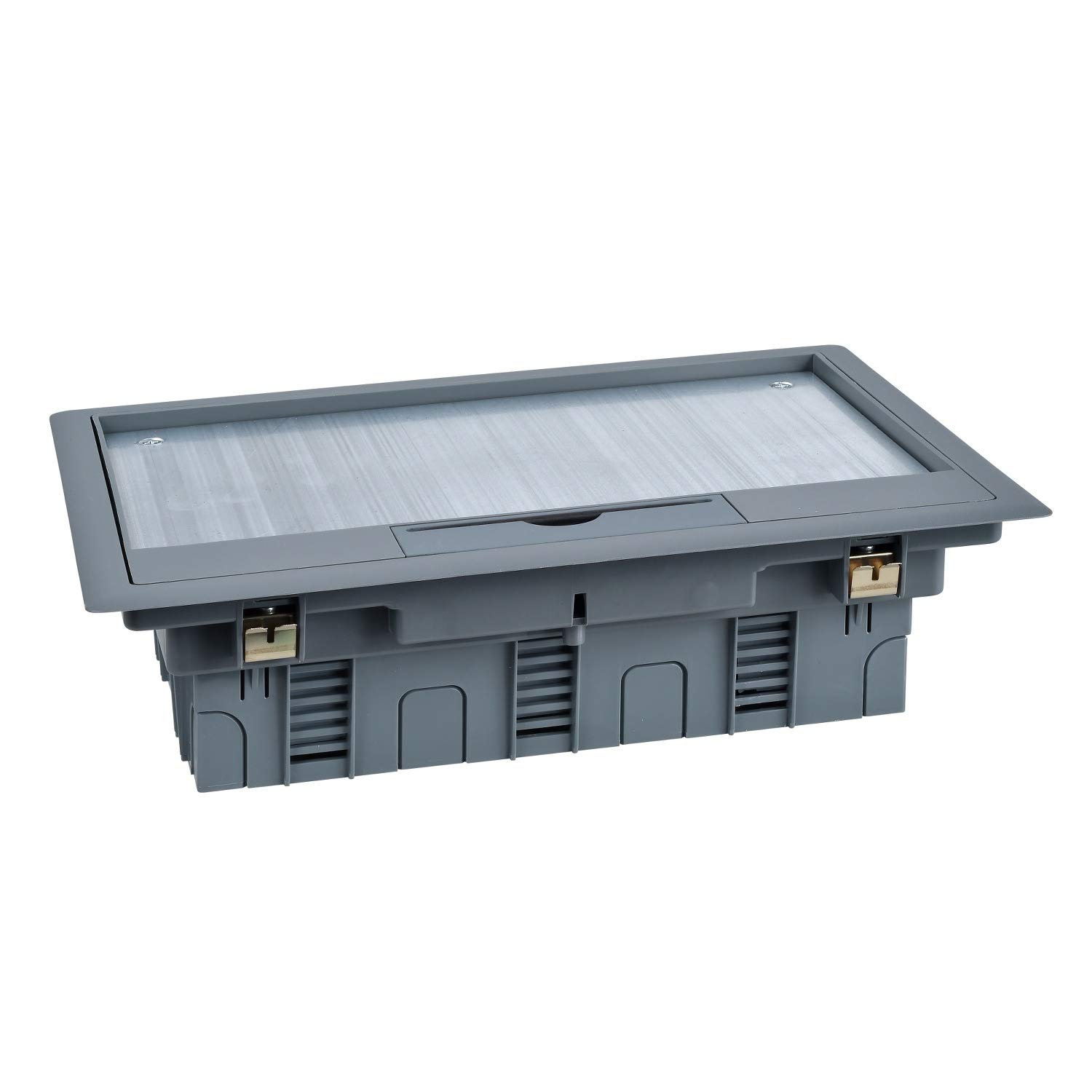 Scatola Da Pavimento 8 Moduli, Grigia, Dimensioni 256x166 Mm, Con Artigli Di Montaggio Inclusi