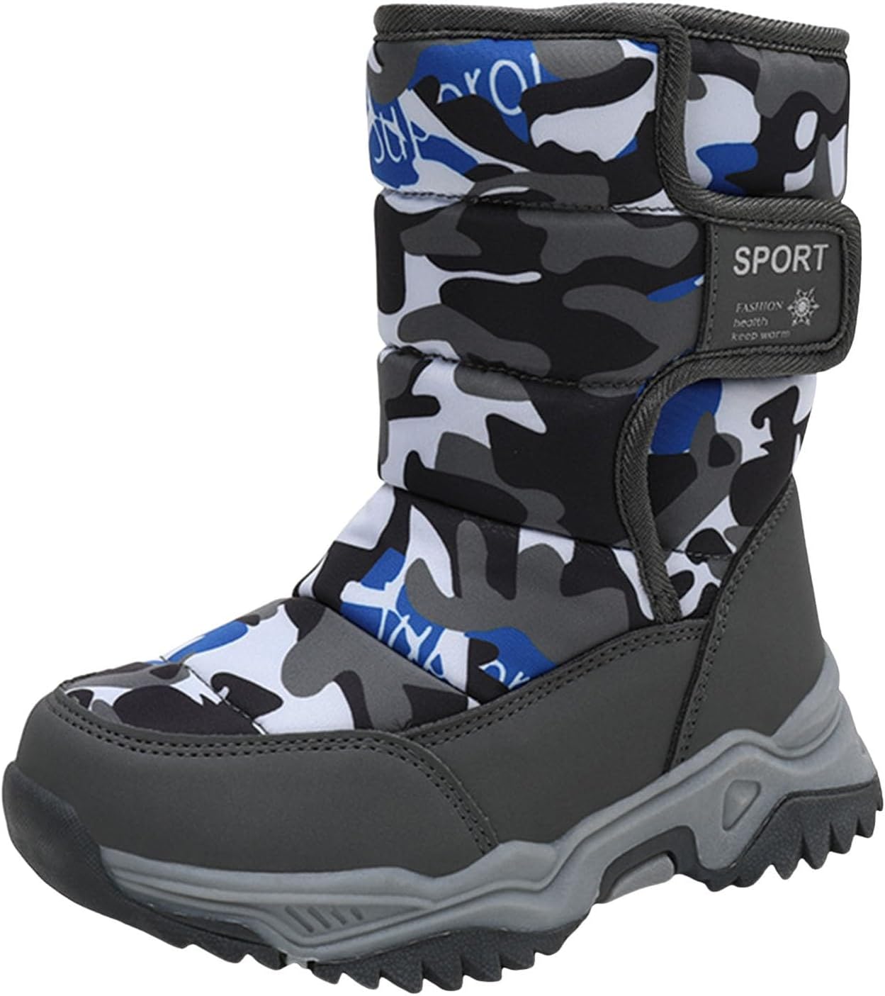 IWIHMIV Boys Winter Boots Girls Outdoor Warm Mid Calf Winter Shoes Warm Comfortable Hiking Boots for Toddler