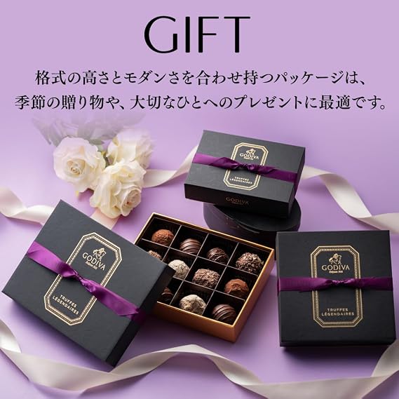 GODIVA Winter Gift Set Legendaire Truffles 12 pieces Chocolate Christmas Gift, Sweets, Present