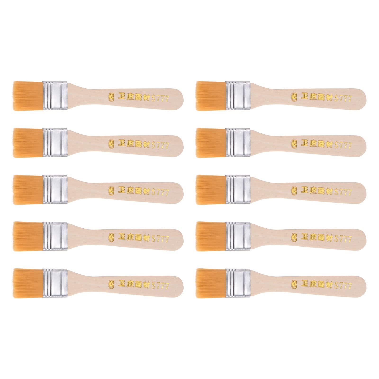 TA-VIGOR 10pcs 0.9 inch (23mm) Soft Bristle Paint Brushes, Nylon Bristle Paintbrush with Wood Handle for Touch Up, Wood, Cabinets, Fences, Edges and DIY Painting