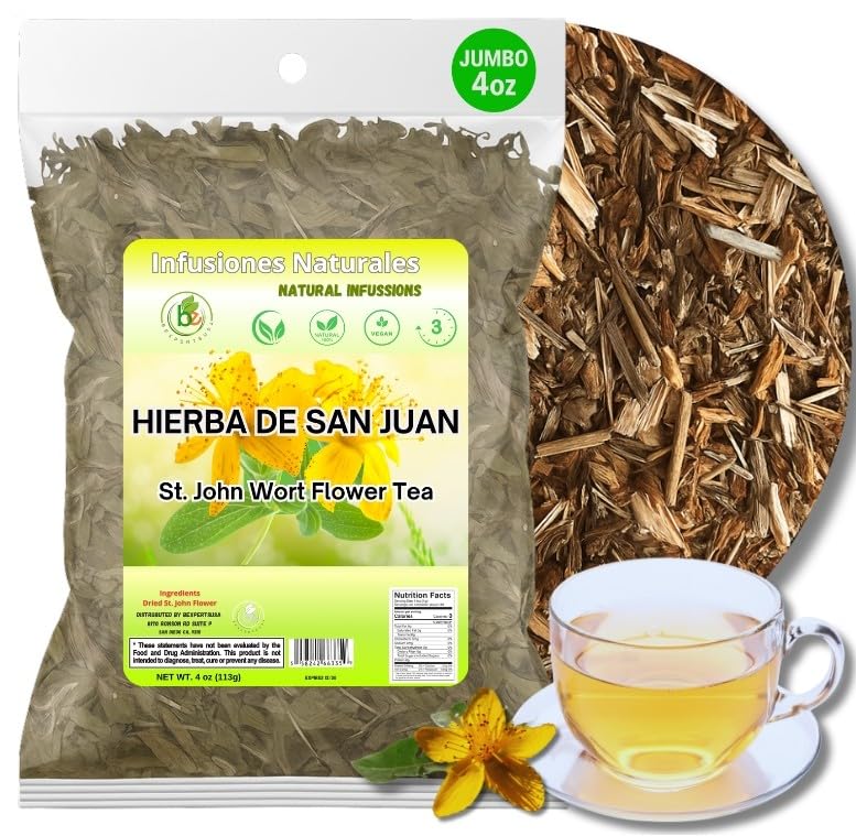 Hierba de San Juan (St. John’s Wort) Tea – 4 oz Loose Leaf – 100% Natural, Vegan, Non-GMO – Herbal Tea by Bexpertsusa
