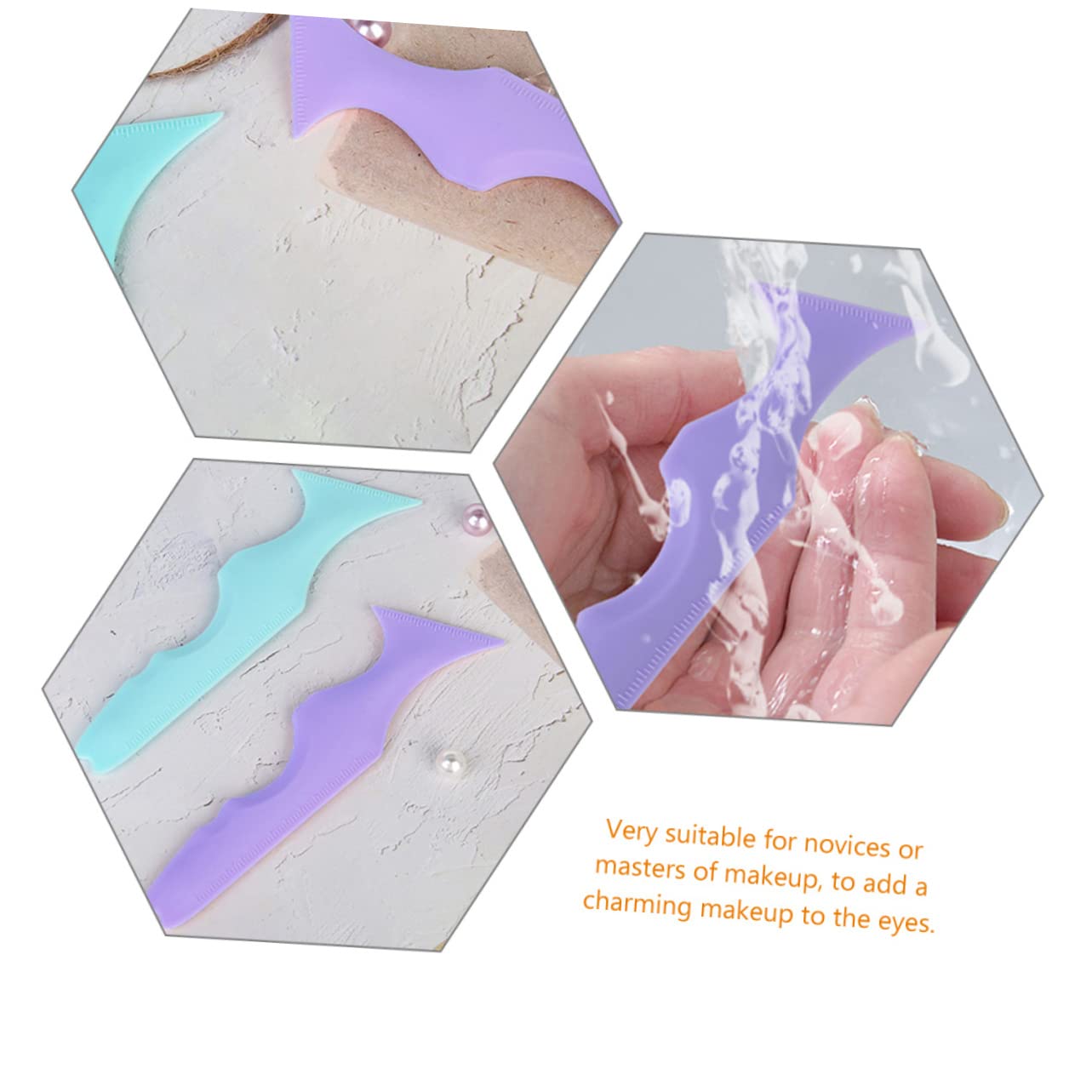 FOMIYES 4 Set Di Stencil Per Eyeliner in Silicone Kit Strumento Per Eyeliner Per Donne Ombretto Sopracciglia Stencil Aiuto Impugnatura Ergonomica Le Tue Abilità Di Trucco 2 Pezzi * 4