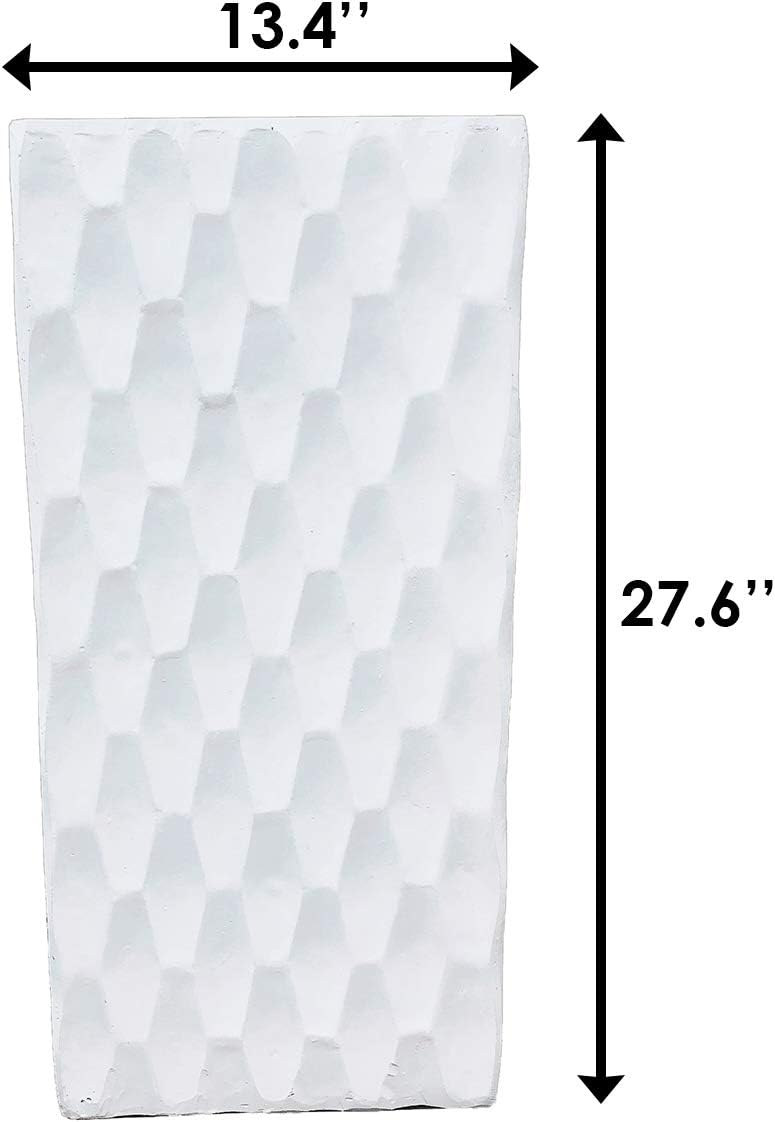 Kante RF0202C-C80011 Lightweight Concrete Retro Tall Rectangle Outdoor Planter, Pure White