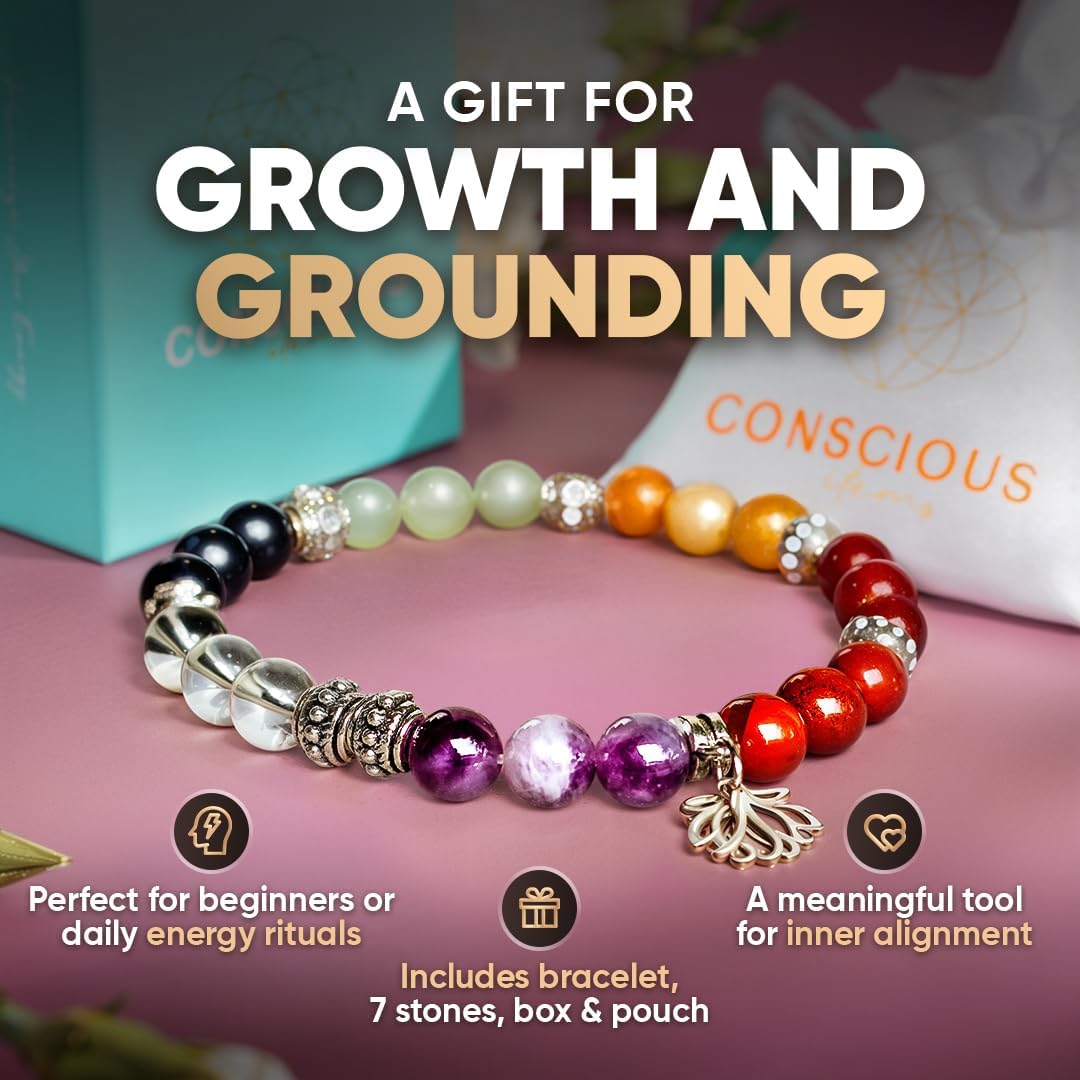 Conscious Items Spiritual Bracelets for Women & Men, Healing Crystal Bracelet with Natural Stones for Meditation, Chakra Alignment & Inner Transformation - Image 6