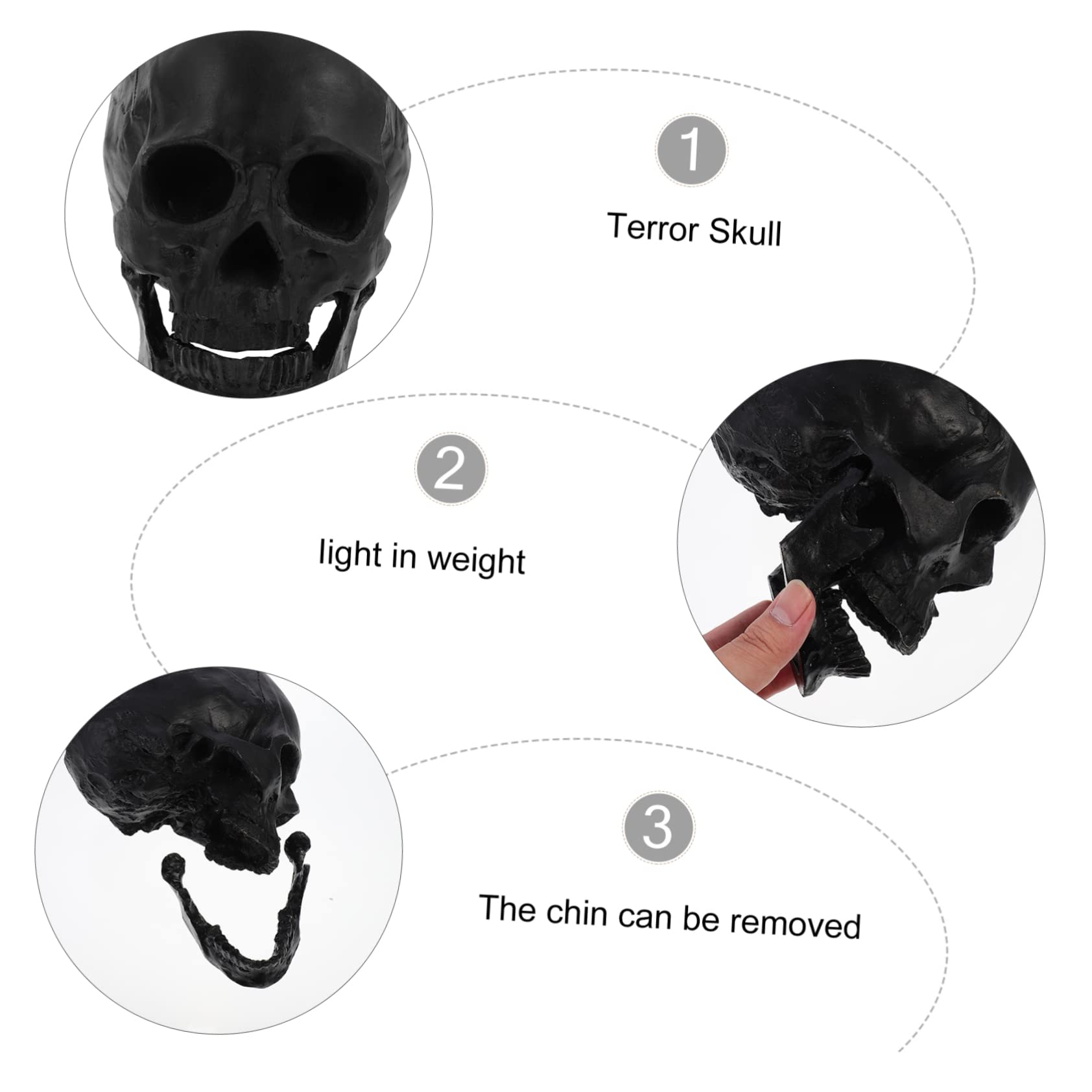 1pieza Modelo De Cráneo Humano para Decoración De Halloween Escultura Detallada y Artística Adorno Gótico para Hogar y Colección para Celebraciones y Fiestas