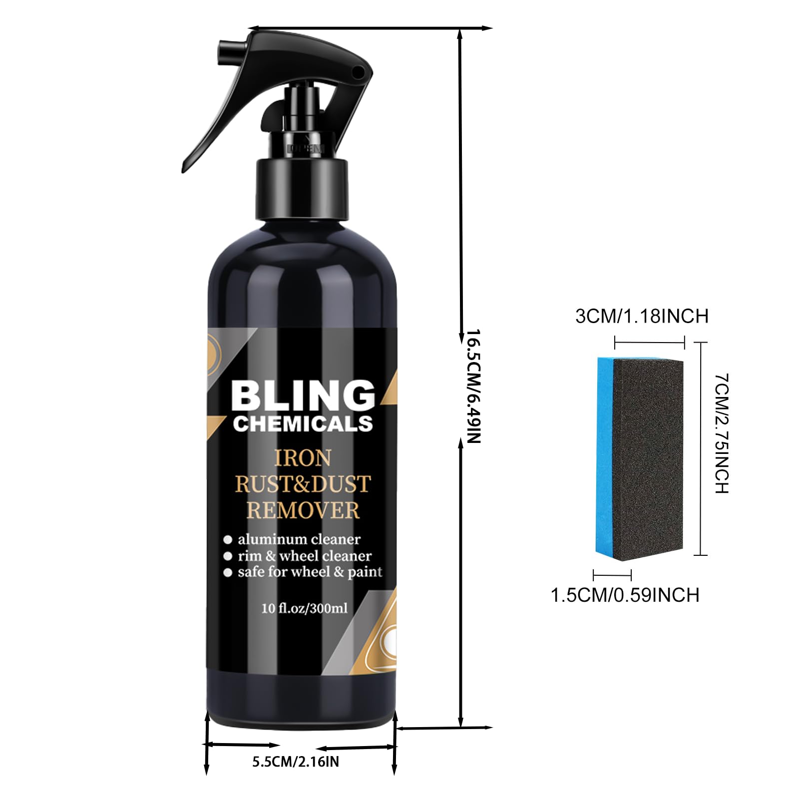 Bling Chemicals Wheel Cleaner, Aluminum Cleaner, Rim & Wheel Cleaner Spray, Removes Brake Dust & Grime, Brake Dust, Non-Acidic Tire Cleaner, Purple Color Changing, 10 fl oz (1PCS) — view 7