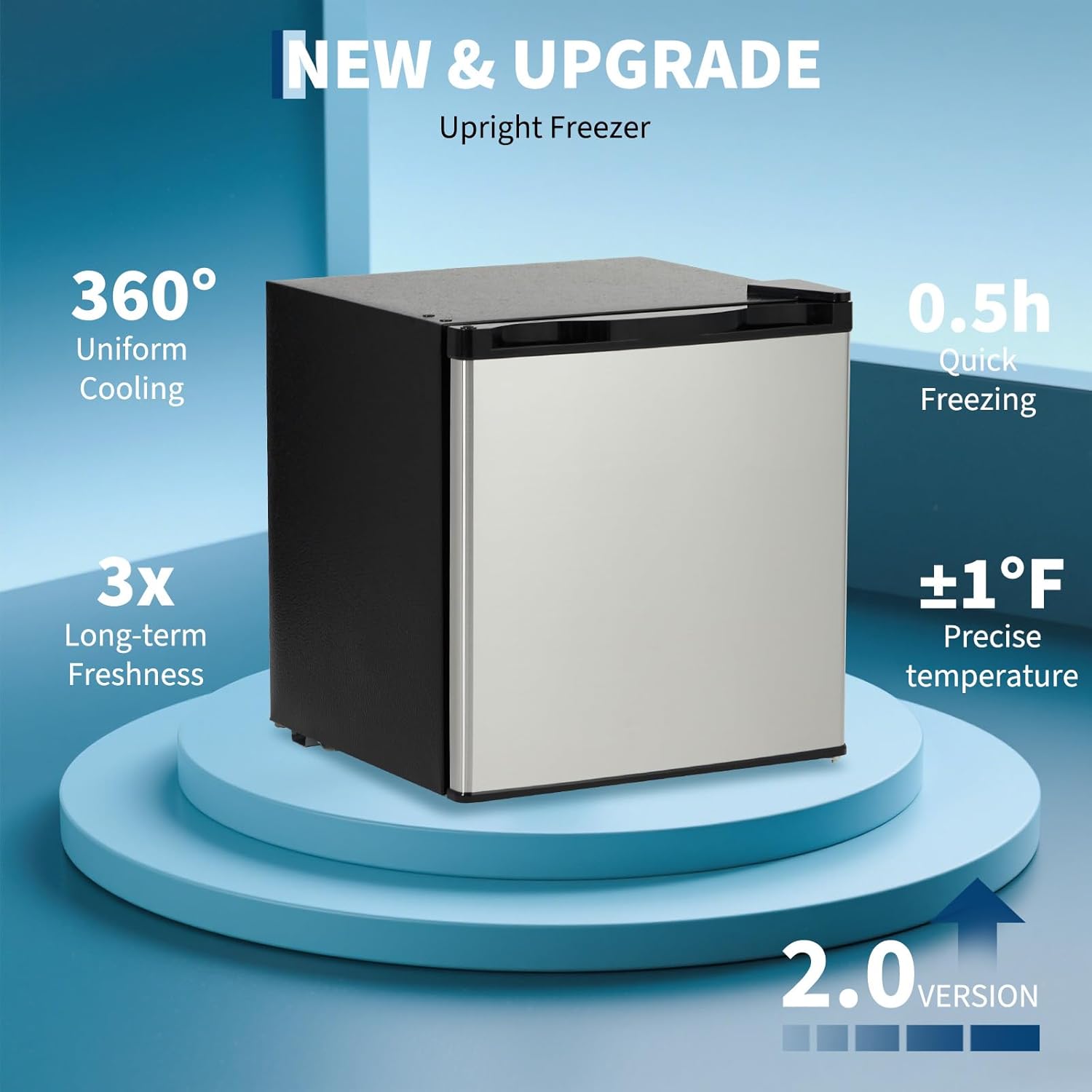 Garvee Mini Fridge with Freezer, 1.6 Cu.Ft Mini Refrigerator with Adjustable Thermostat, Removable Glass Shelves, Compact Refrigerator for Apartment Bedroom Dorm Office