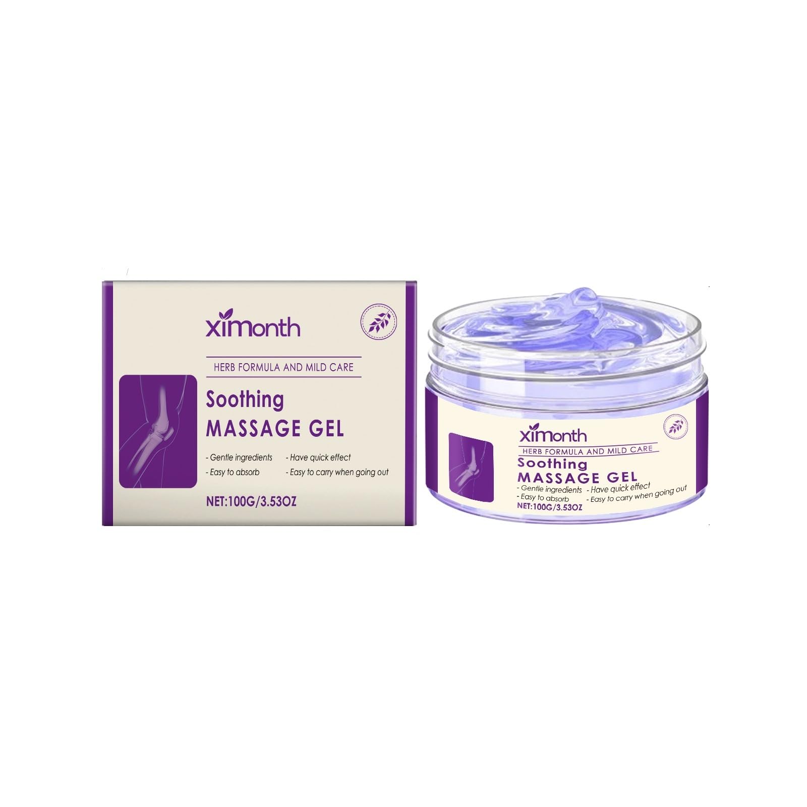 Soothing Relief Massage Gel, Joint Gel Purple Gel Soothes for Knees, Lumbar, Neck, Hands,Feet and Joint Activities Throughout.(100g) — Amazon image 8