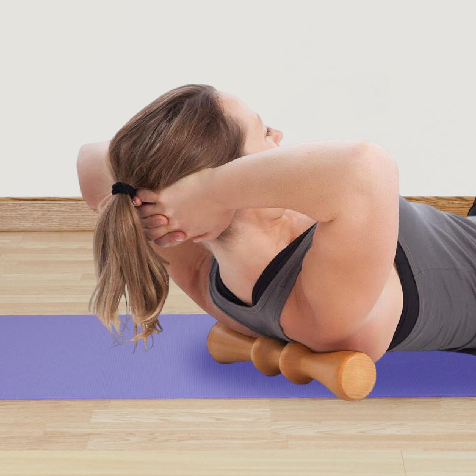 Rodillo de Masaje de Madera para La Espalda, Portátil, para, Glúteos Y Gimnasio.