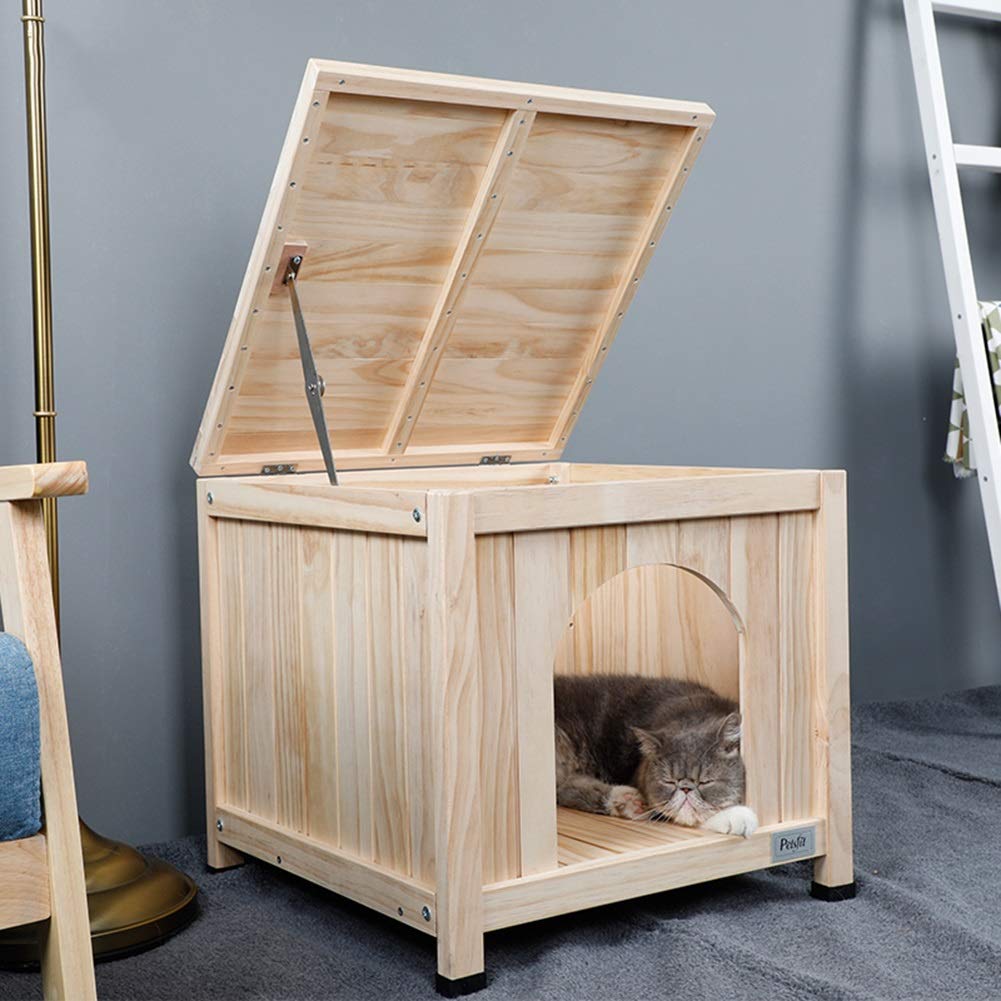 Amazon.co.jp: W-犬小屋 犬舎 無垢材の猫砂犬小屋、小型犬のペットの巣 