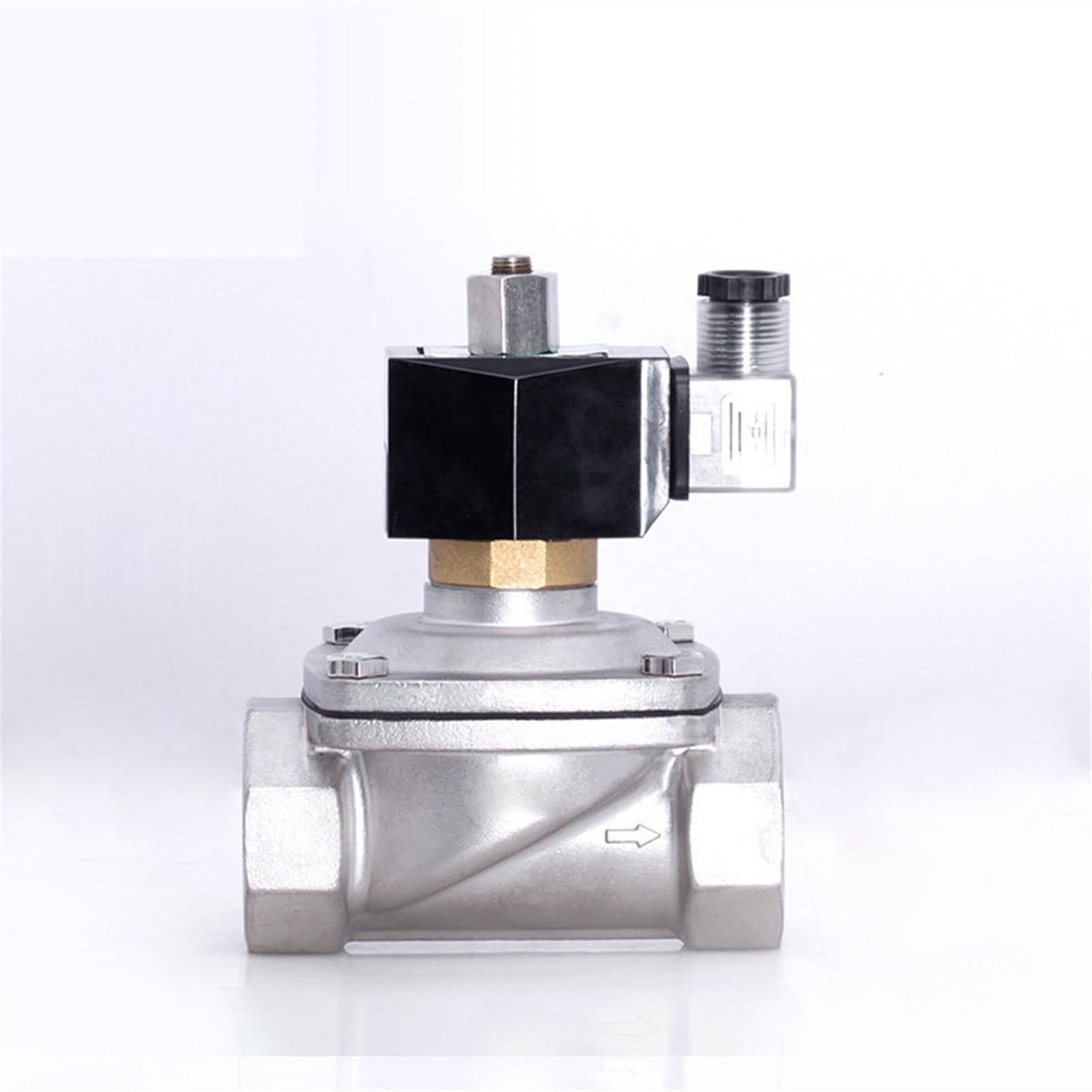 Jnvftcux 12Vdc 2W-400-40B Stainless Steel Dn40 1.5Inch Electric Solenoid Valve For Water 110V 220V 24V 1Pcs(,Npt)