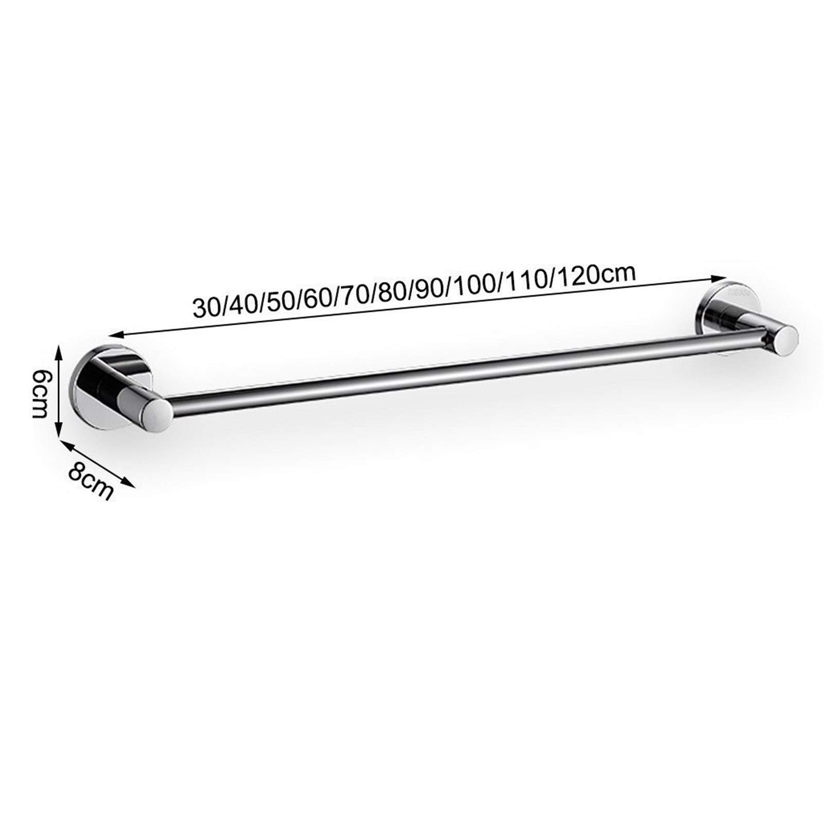 Portasciugamani da Bagno, 30Cm-120Cm Opzionale Portasalviette Singolo Rotondo Lungo Portasalviette da Parete Appeso a Vite Porta Asciugamani da Cucina/90Cm The New