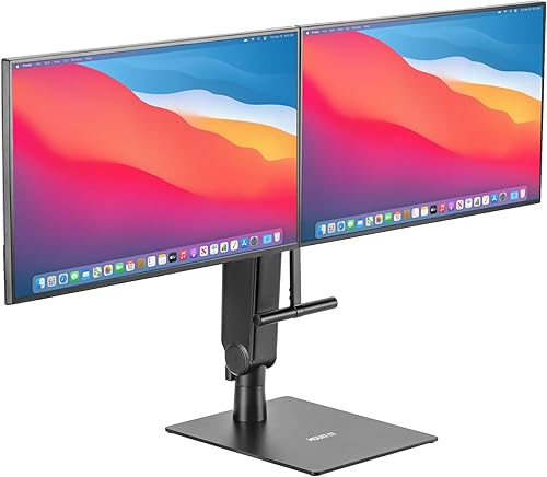 Mount-It! Brazo de monitor doble independiente de 17 a 32 pulgadas, altura ajustable, soporte de monitor de resorte ajustable de tensión para 2